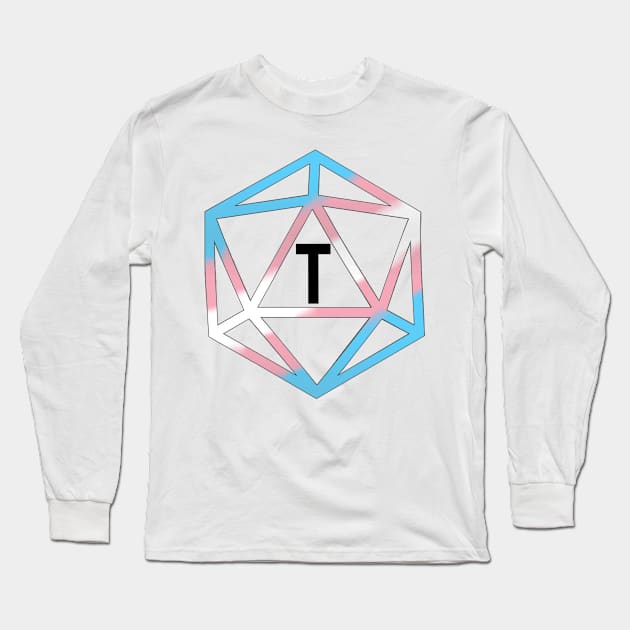 Trans Pride Flag Dice Long Sleeve T-Shirt by sunnyfuldraws